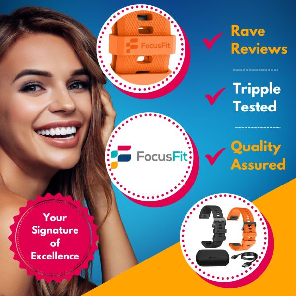 FocusFit® EasyFit 26mm Silicone Strap Bundle For Garmin Fenix 7X/6X/5X - Image 3