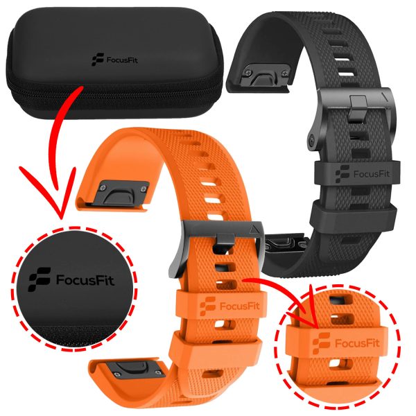 FocusFit® 26mm EasyFit Silicone Straps Bundle for Garmin Fenix 7X/6X/5X - Image 6