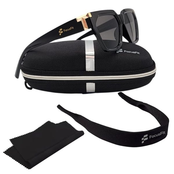 FocusFit® Geometric Luxury Sunglasses UV350 Protection 9214-BL - Image 6