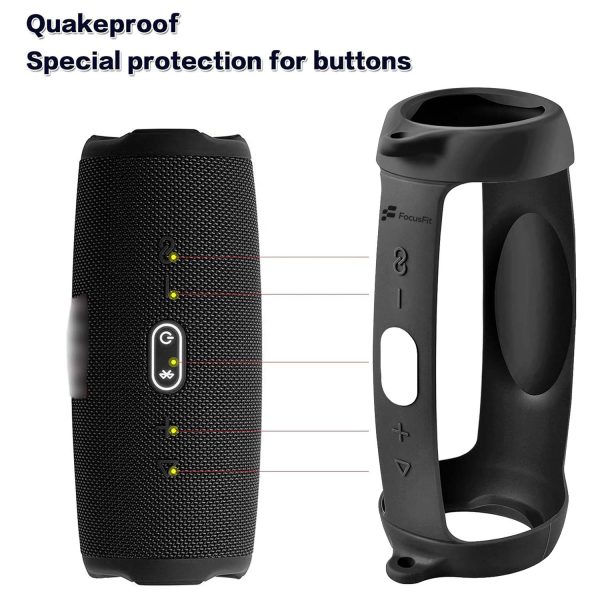 FocusFit® Silicone Cover & Shoulder Strap for JBL Charge 5 - Image 2