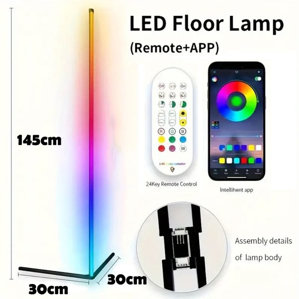 FocusLights® RGB LED Ambient Corner Floor Lamp - Image 11