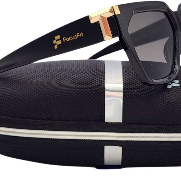 FocusFit® Geometric Luxury Sunglasses UV350 Protection 9214-BL - Image 2