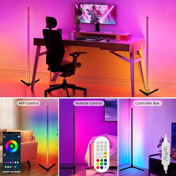 FocusLights® RGB LED Ambient Corner Floor Lamp - Image 12