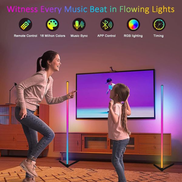FocusLights® RGB LED Ambient Corner Floor Lamp - Image 13