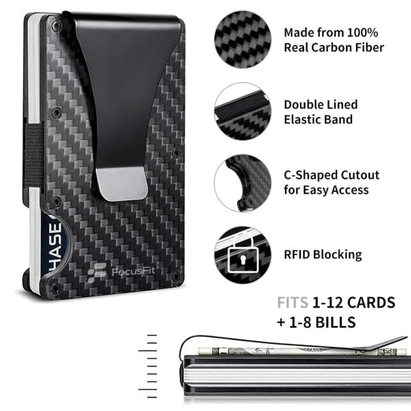 FocusFit® Carbon Fiber RFID Blocking Card Holder - Image 6