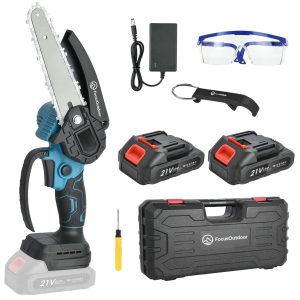 FocusOutdoor® Mini Cordless Chainsaw 6-Inch with 2 Rechargeable Batteries