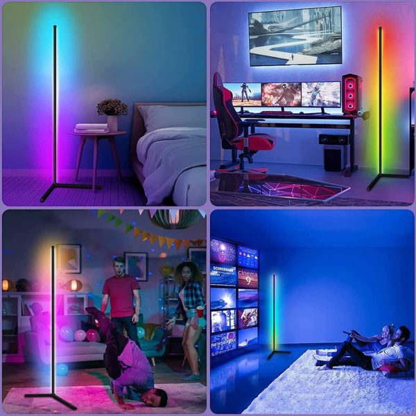 FocusLights® RGB LED Ambient Corner Floor Lamp - Image 2