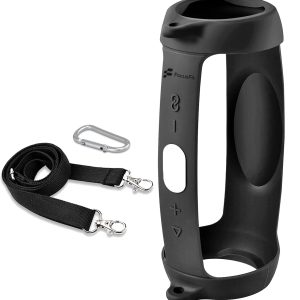 FocusFit® Silicone Cover Case & Shoulder Strap for JBL Charge 5 Speaker