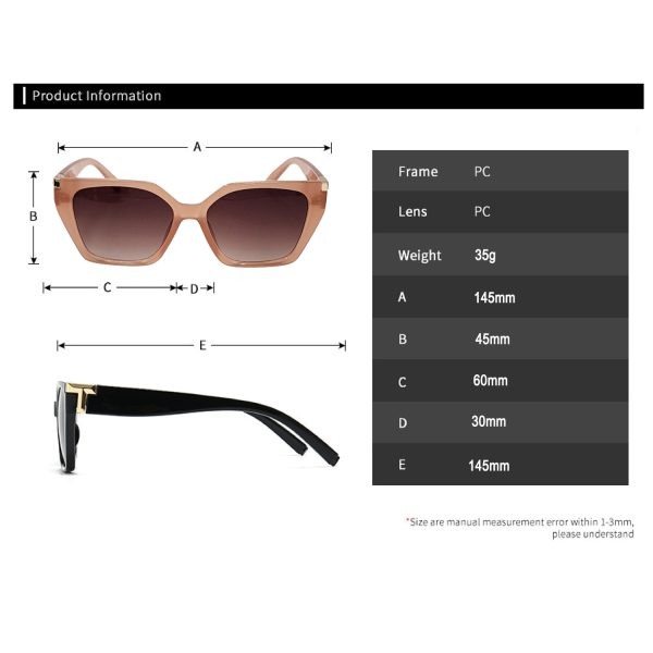 FocusFit® Elegant Geometric UV350 Sunglasses 2333-PI - Image 6