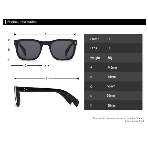 FocusFit® Wayfarer Classic UV350 Sunglasses 3418-TO - Image 7