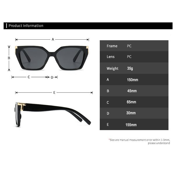FocusFit® Geometric Luxury Sunglasses UV350 Protection 9214-BL - Image 7