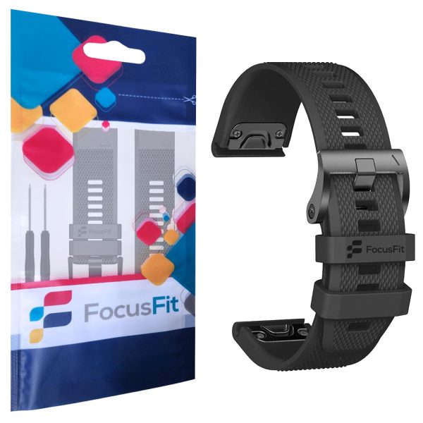 FocusFit® 26mm EasyFit Silicone Strap for Garmin Fenix 5X/6X/7X - Image 5