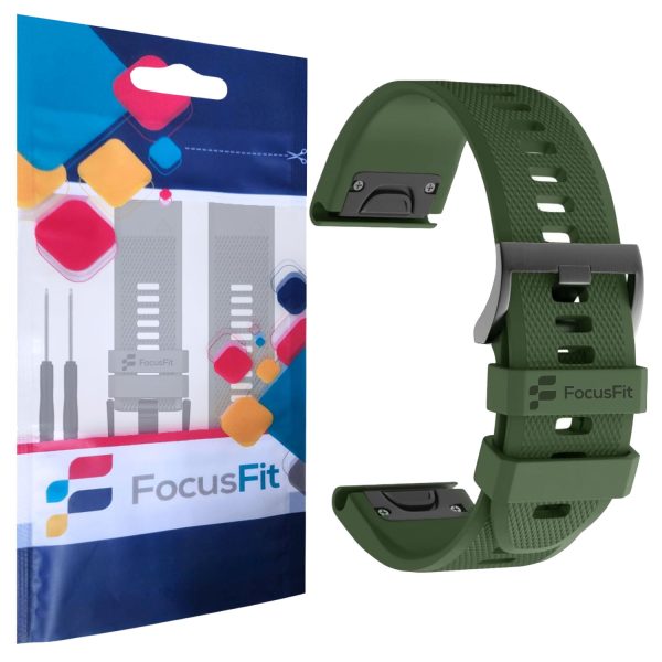 FocusFit® 26mm EasyFit Silicone Strap for Garmin Fenix 5X/6X/7X - Image 8