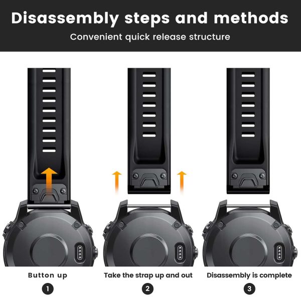 FocusFit® 26mm EasyFit Silicone Straps Bundle for Garmin Fenix 7X/6X/5X - Image 8
