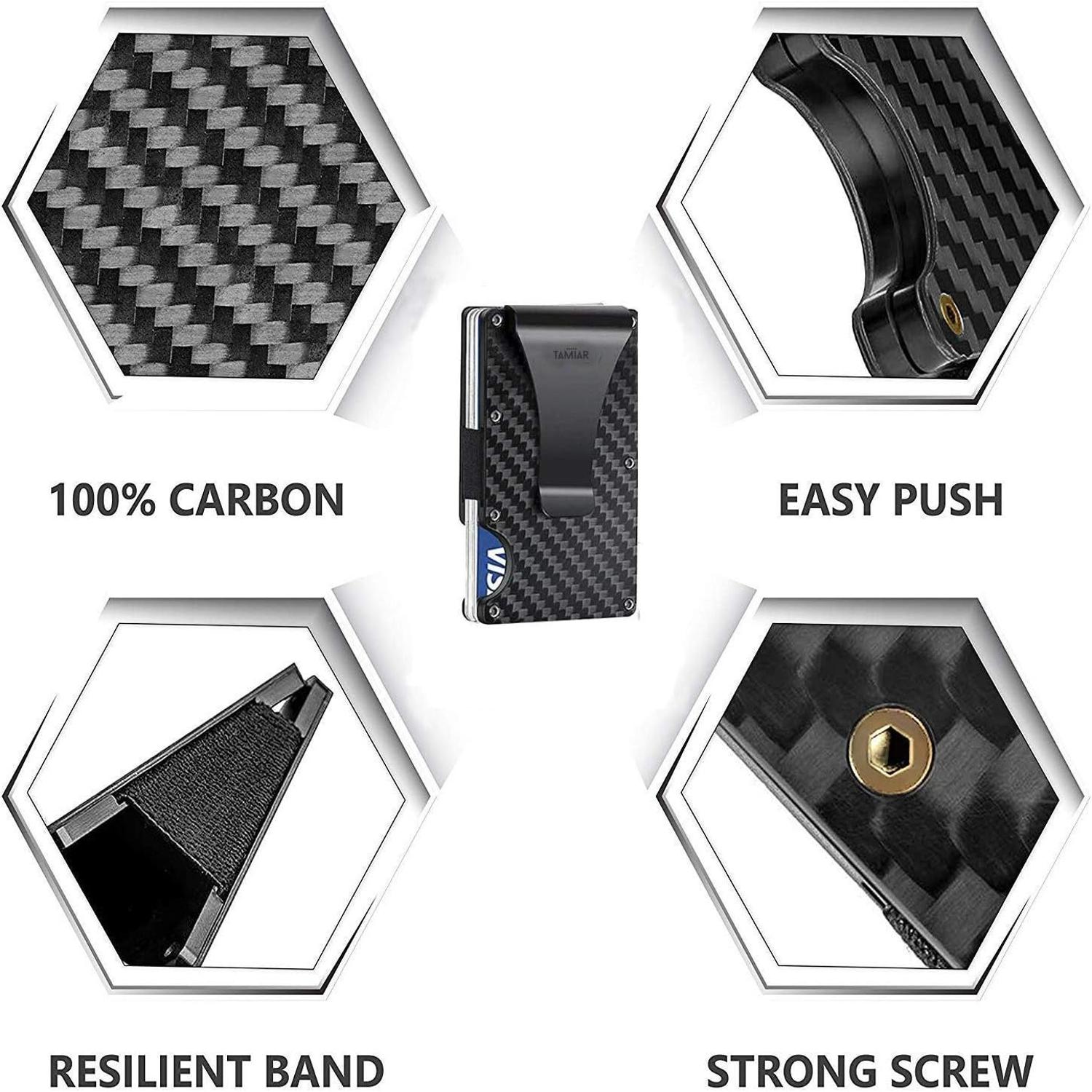 FocusFit® Minimalist Carbon Fiber AirTag RFID Protection Wallet - Image 11