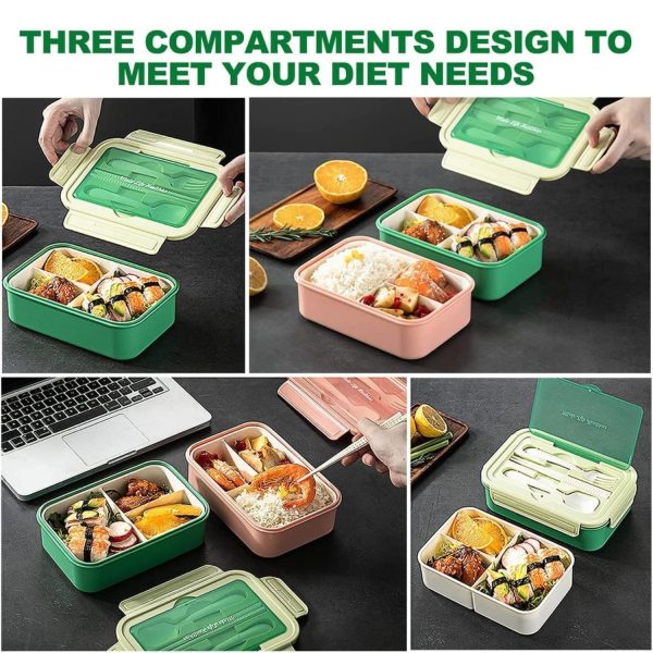 FocusFit® Three-Compartment Bento Box with Utensils - Image 14