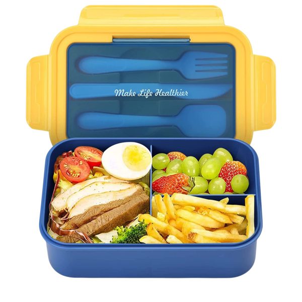 FocusFit® Three-Compartment Bento Box with Utensils - Image 5