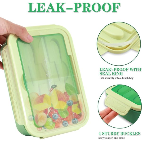 FocusFit® Three-Compartment Bento Box with Utensils - Image 6