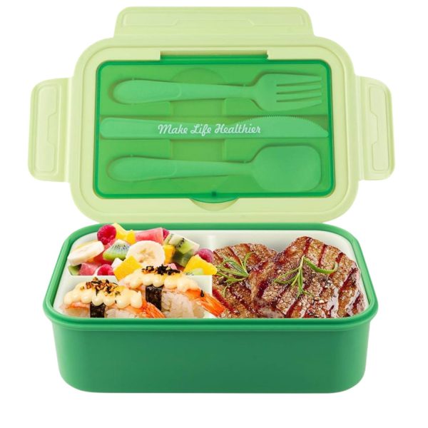 FocusFit® Three-Compartment Bento Box with Utensils - Image 7