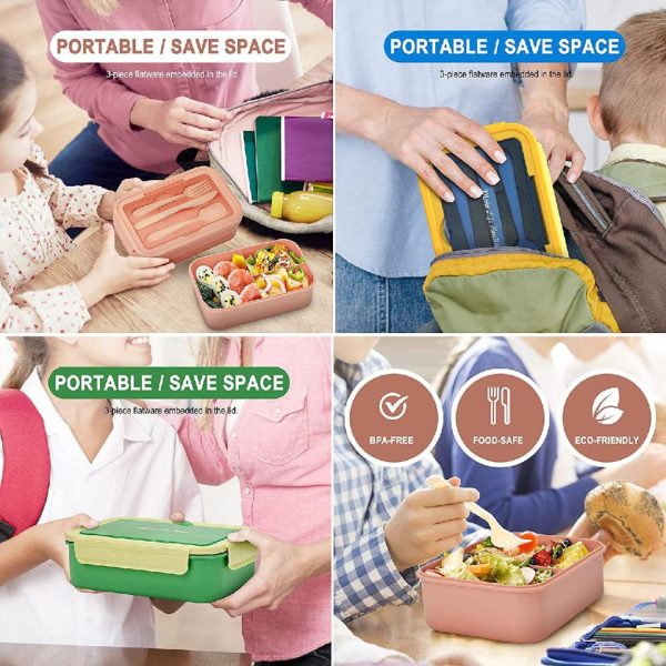 FocusFit® Three-Compartment Bento Box with Utensils - Image 8