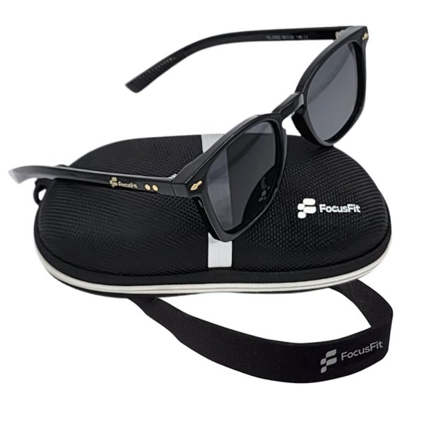 FocusFit® Sleek Ultra-Light Wayfarer UV350 Protection Sunglasses 6020PL-BL