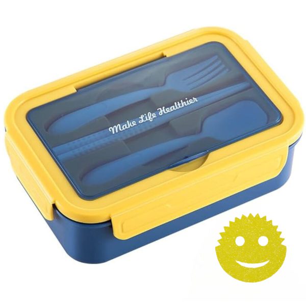 FocusFit® Three-Compartment Bento Box with Utensils