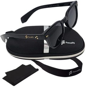 FocusFit® Retro Round Unisex Sunglasses with UV350 Protection 6007PL-BL