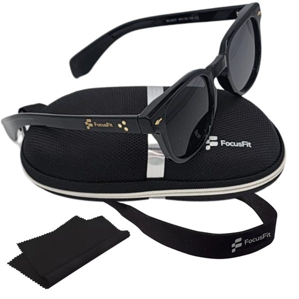 FocusFit® Retro Round Unisex Sunglasses with UV350 Protection 6007PL-BL