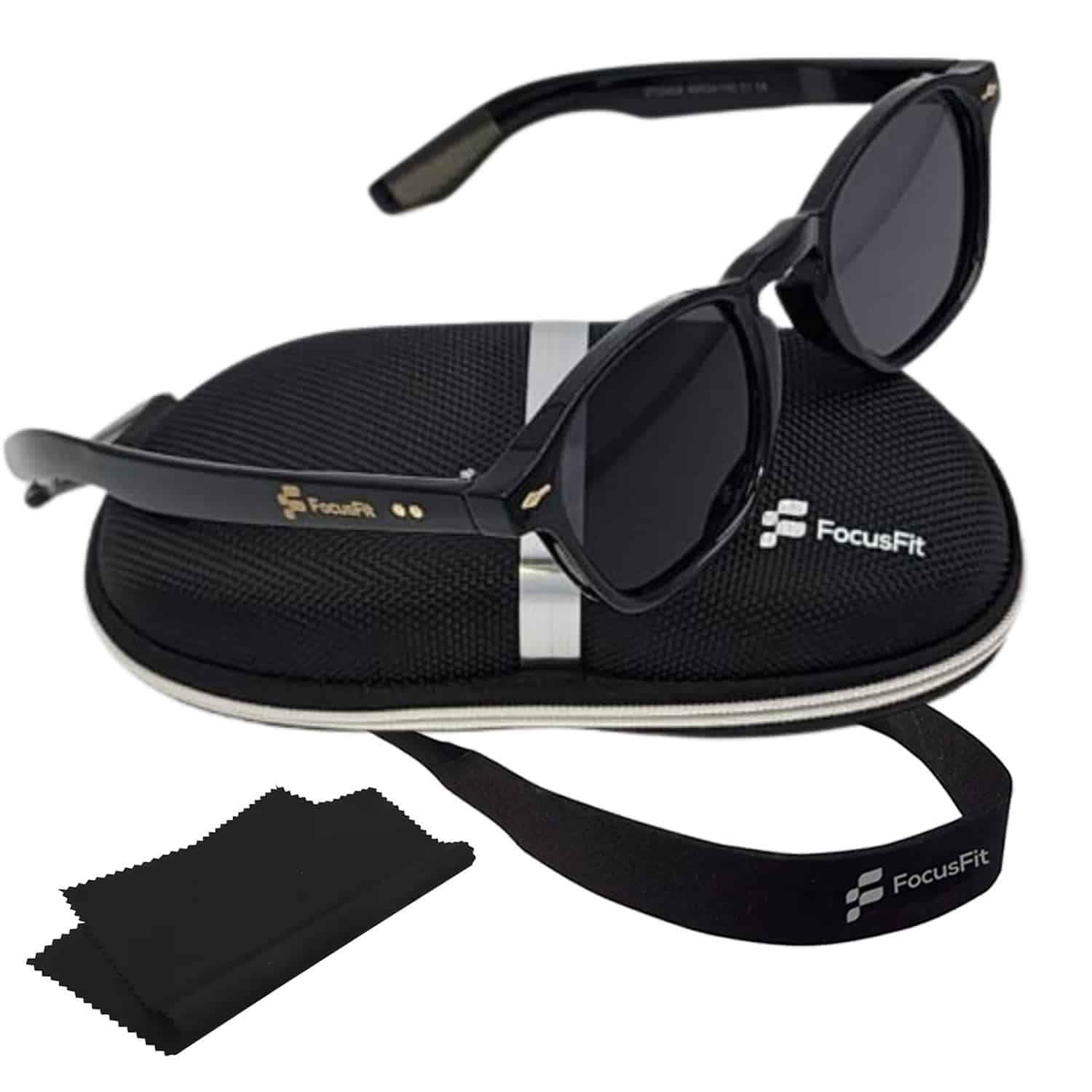 FocusFit® Retro-Inspired Round UV350 Sunglasses C3408PL-BL - Image 5