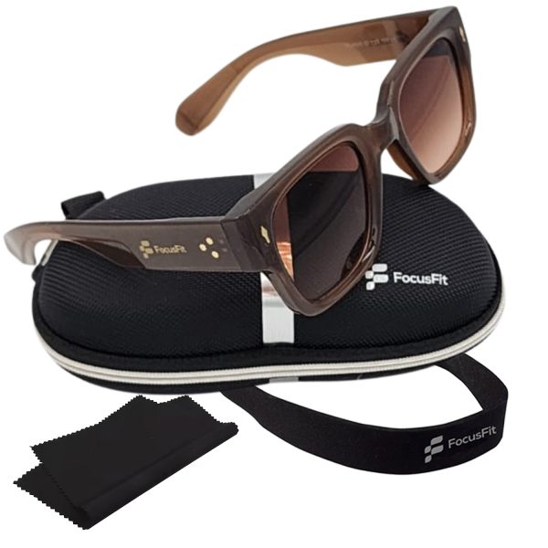 FocusFit® Bold Square UV350 Protection Sunglasses 6023PL-BR - Image 6