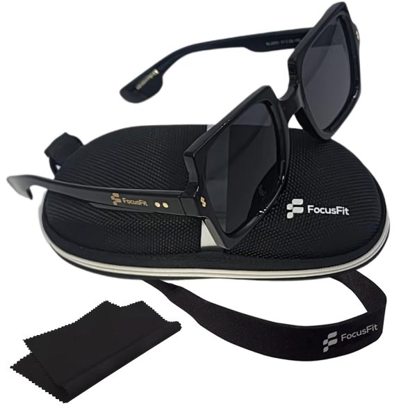 FocusFit® Oversized Square UV350 Sunglasses 6001PL-BL - Image 5