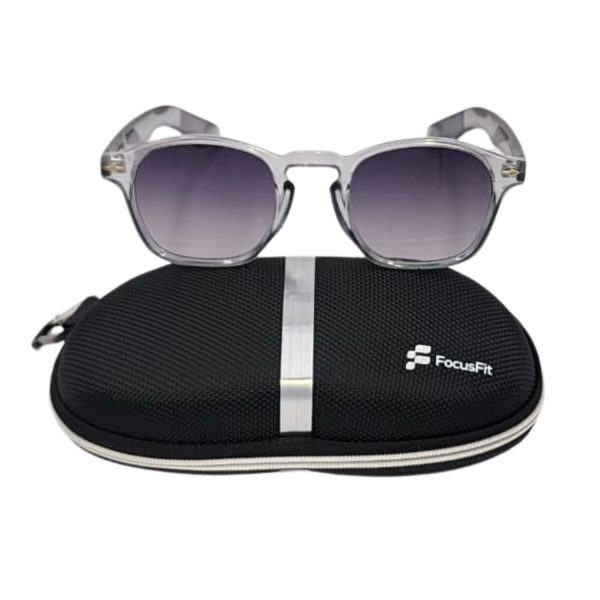 FocusFit® Round Retro-Inspired UV350 Sunglasses C3408PL-GR - Image 3