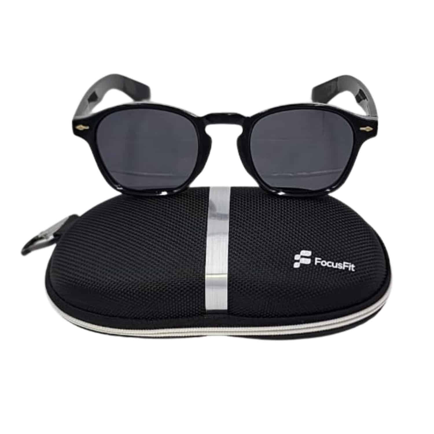 FocusFit® Retro-Inspired Round UV350 Sunglasses C3408PL-BL - Image 3