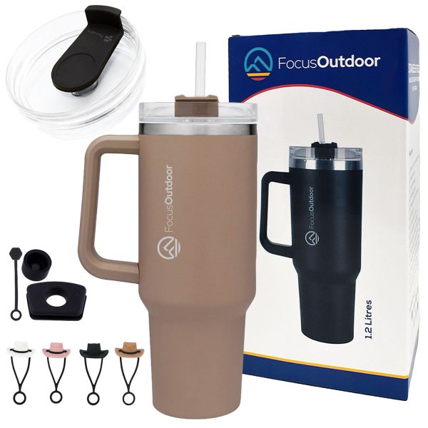 FocusOutdoor® Leakproof Quencher Tumbler Set 1.2L Stainless-Steel Double Wall - Image 7