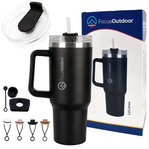 FocusOutdoor® 1.2L Stainless-Steel Double Wall Leakproof Quencher Tumbler Set