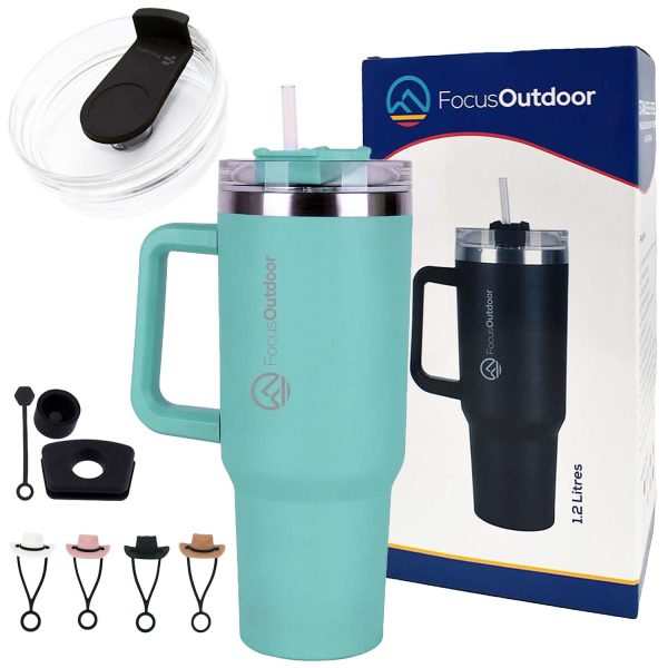 FocusOutdoor® Leakproof Quencher Tumbler Set 1.2L Stainless-Steel Double Wall - Image 10