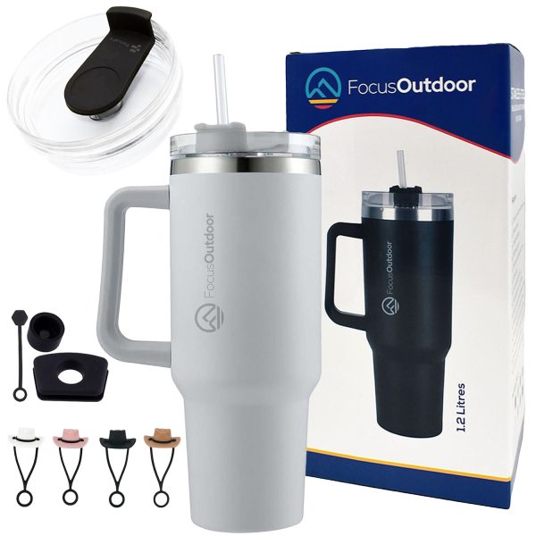FocusOutdoor® Leakproof Quencher Tumbler Set 1.2L Stainless-Steel Double Wall - Image 16