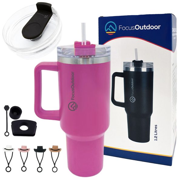 FocusOutdoor® Leakproof Quencher Tumbler Set 1.2L Stainless-Steel Double Wall - Image 23