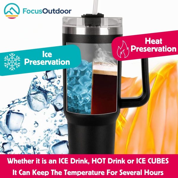 FocusOutdoor® Leakproof Quencher Tumbler Set 1.2L Stainless-Steel Double Wall - Image 3