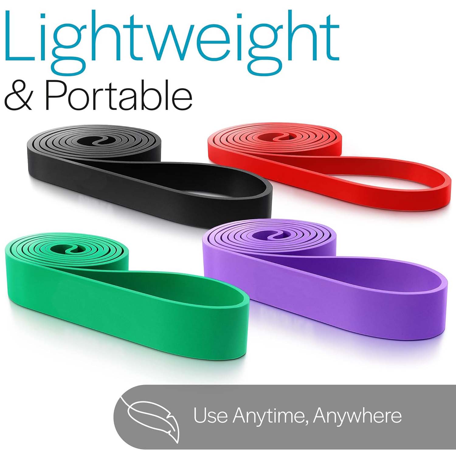 FocusFit® Resistance Band Set: For Strength Training with Bonus Lung Trainer - Image 2