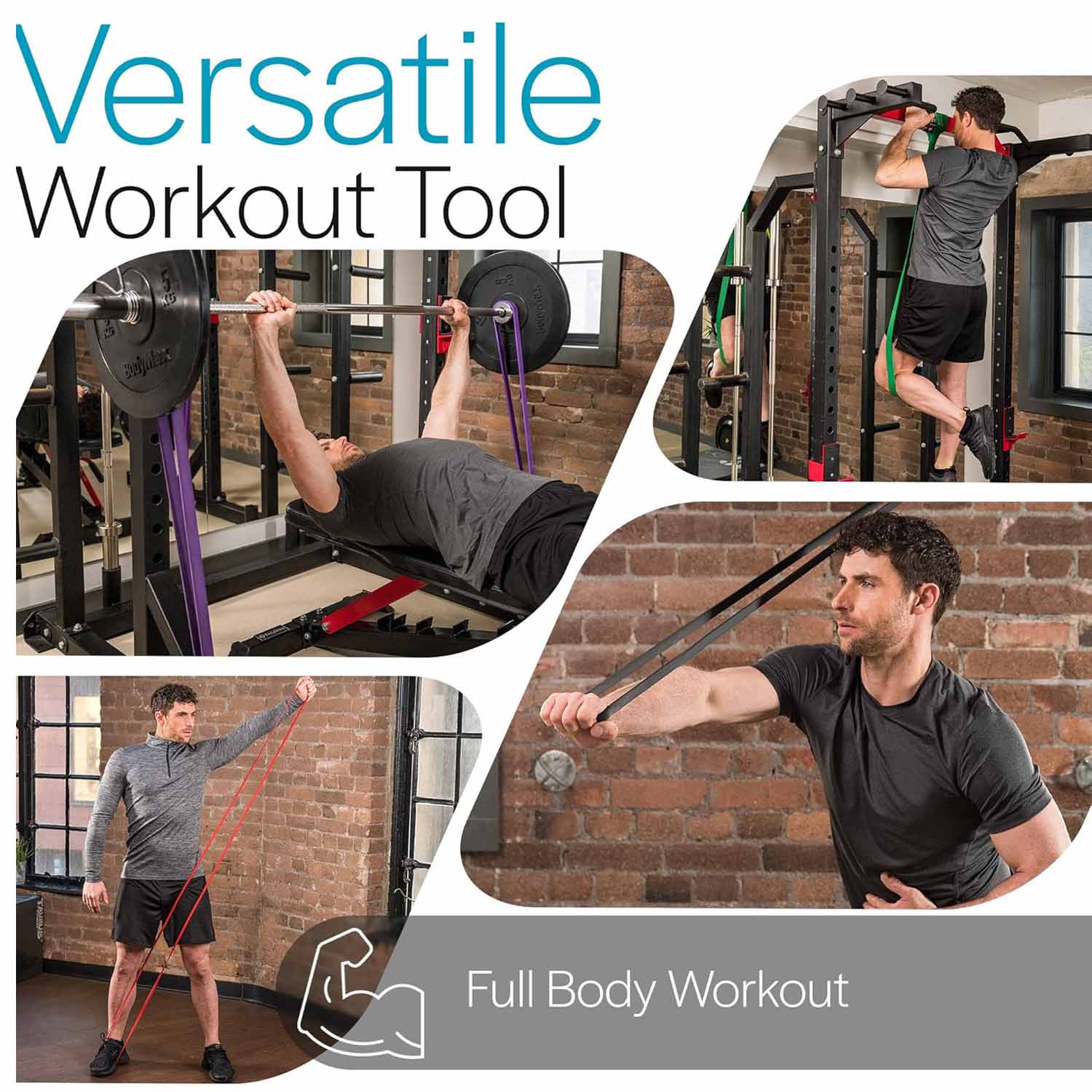 FocusFit® Resistance Band Set: For Strength Training with Bonus Lung Trainer - Image 6