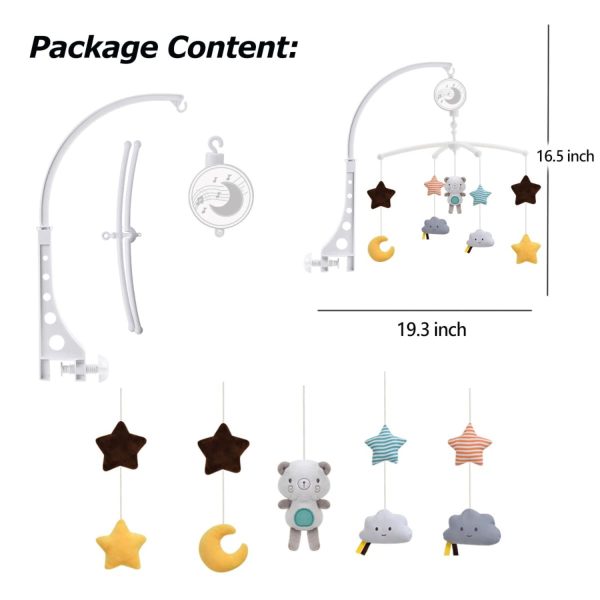 FocusBaby®Musical Bear Themed Mobile with Rotating Plush Toys - Image 7