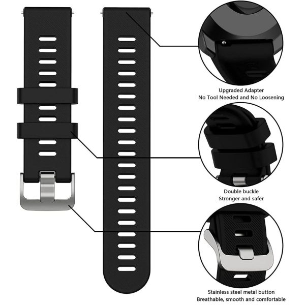 FocusFit® 20mm Silicone Watch Strap for Garmin Forerunner 55 - Image 2