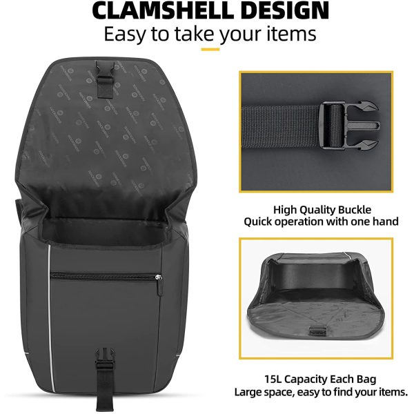 ROCKBROS® Waterproof Rear Rack Pannier Bag for Bicycles - Image 3