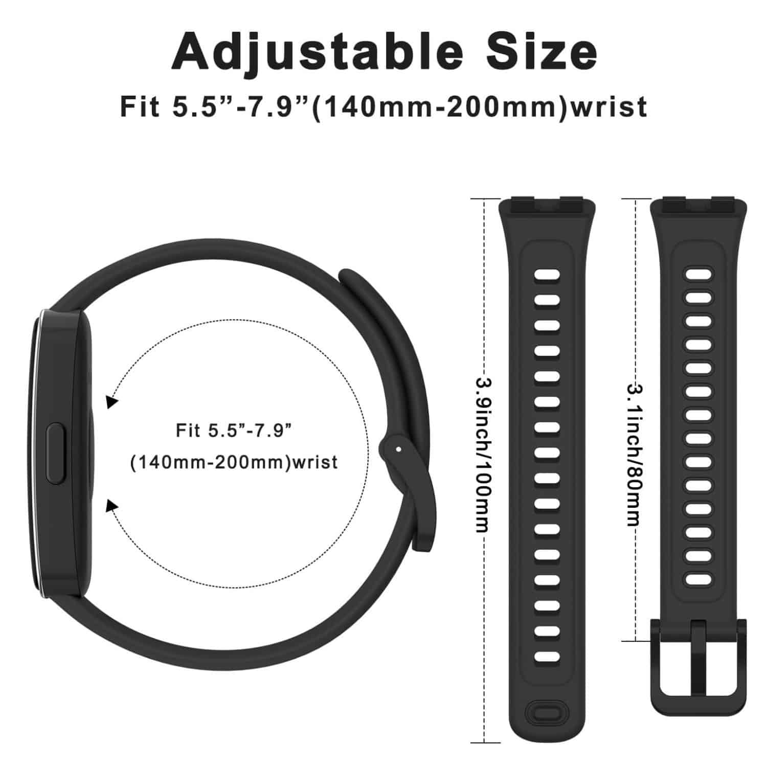 FocusFit® Silicone Watch Strap for Huawei Band 8/9 - Image 7
