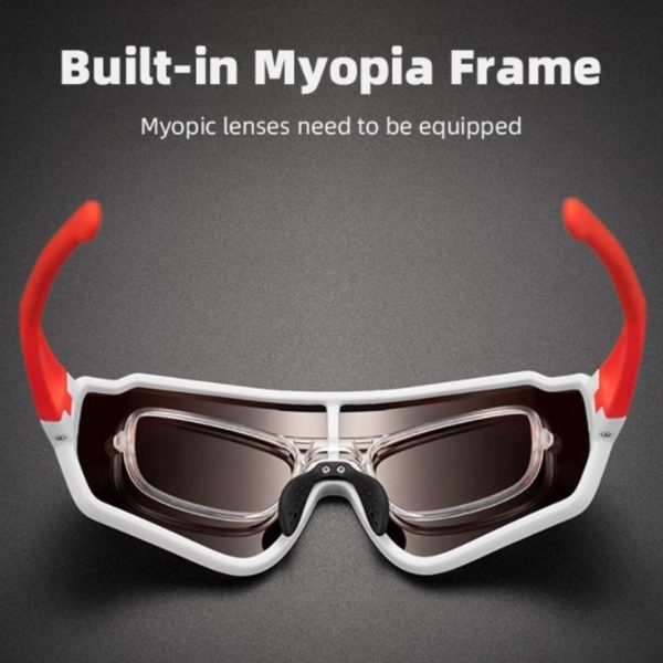 RockBros® Red & White Polarized UV Cycling Sunglasses - Image 7