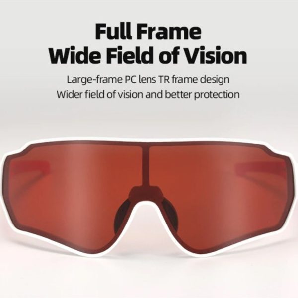 RockBros® Red & White Polarized UV Cycling Sunglasses - Image 3