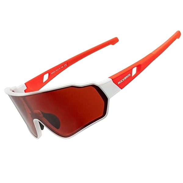 RockBros® Red & White Polarized UV Protection Cycling Sunglasses