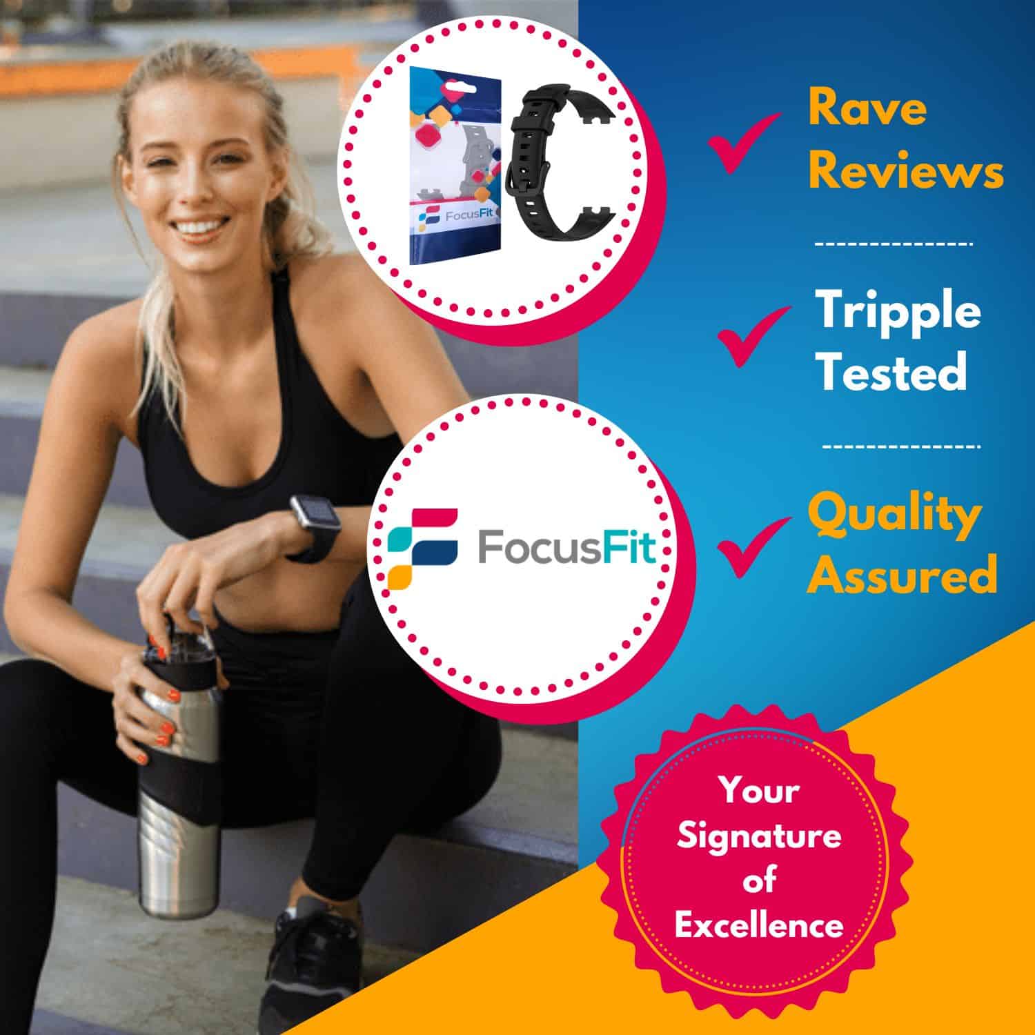 FocusFit® Silicone Watch Strap for Huawei Band 8/9 - Image 6