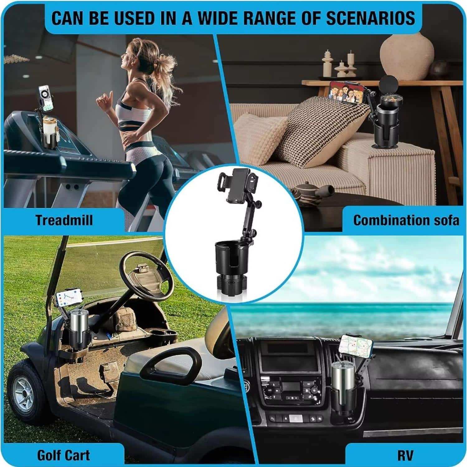 FocusOutdoor® Car Cup Holder Expander with 360° Phone Mount - Image 12